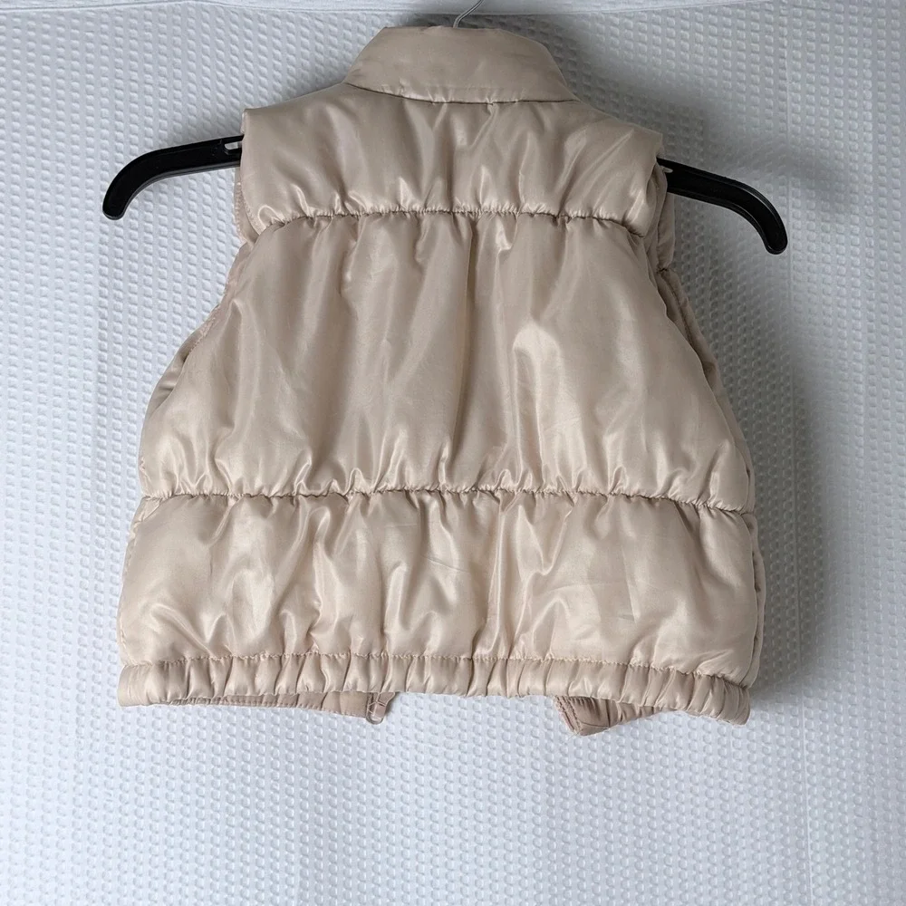Derek Heart Puffer Vest Girls 10/12 Blush Pink Mock Neck Zip Front Quilted Gilet